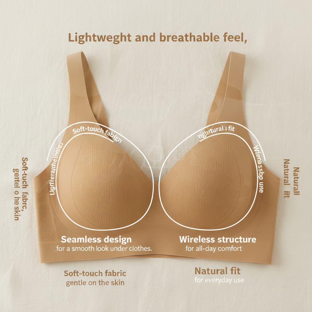 Seamless Wireless Soft Comfort Natural Fit Everyday Bra