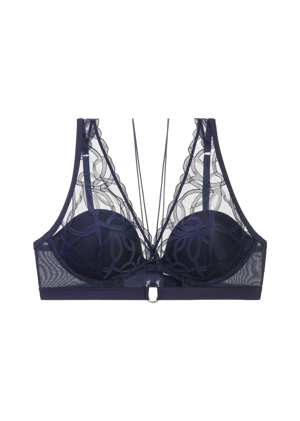 SALLY Push-Up Underwired Plunge Lace Bra with Detachable Neck Holder